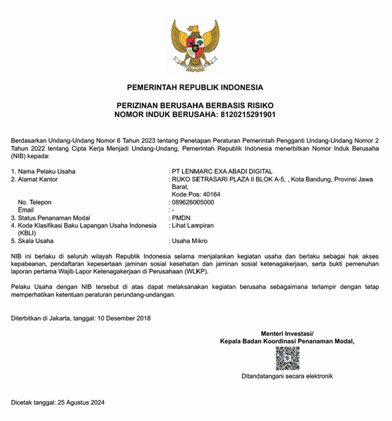 Legality Certificate Preview