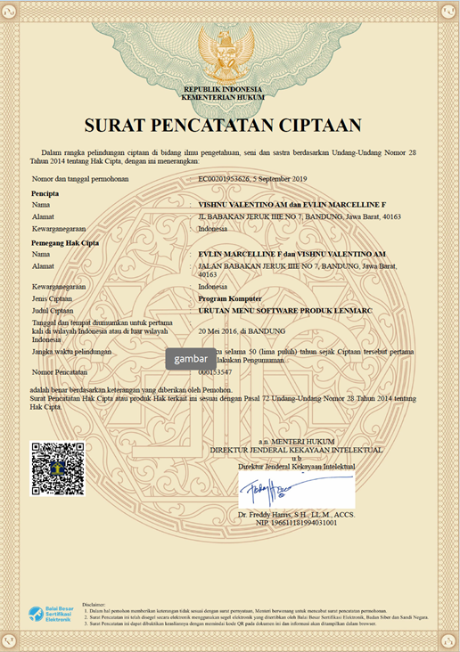 Legality Certificate Preview
